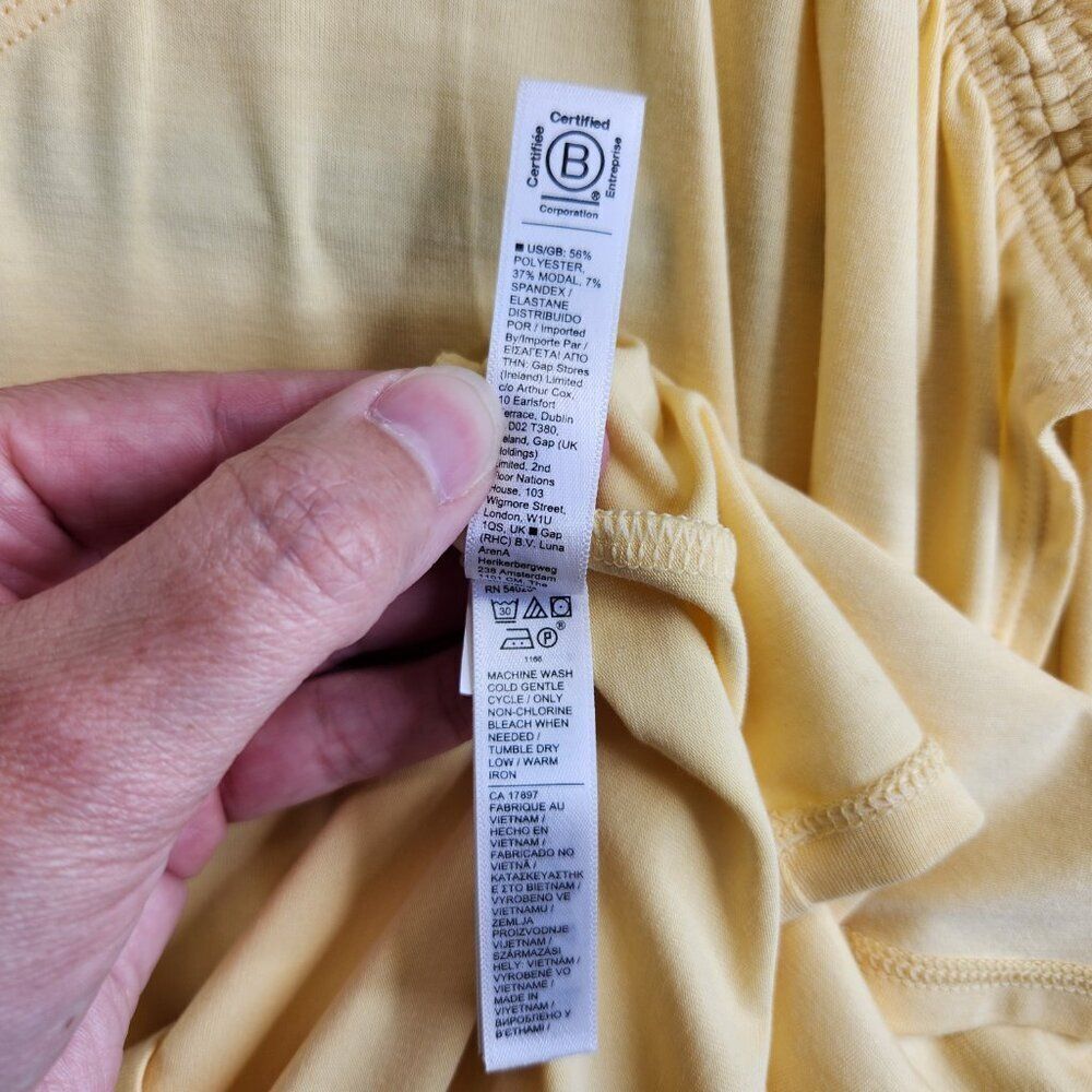 Athleta Light Yellow Short Sleeve Draped Tee - Picture 12 of 14
